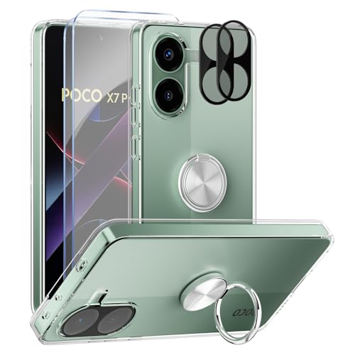 ANFAIRLACE Hülle Kompatibel mit Xiaomi Poco X7 Pro, Handyhülle Metall 360 Grad Ring Halter Magnet Ständer Transparent Silikon Schutzhülle, Silber ANFAIRLACE Hülle Kompatibel mit Xiaomi Poco X7 Pro, Handyhülle Metall 360 Grad Ring Halter Magnet Ständer Transparent Silikon Schutzhülle, Silber von ANFAIRLACE