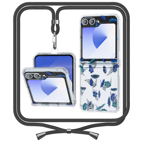 ANFAIRLACE Hülle Kompatibel mit Samsung Galaxy Z Flip 6 mit Band, Schutzhülle Scharniere Blume Pflanzen Schmetterling Kunstmuster Klar PC Handyhülle, Blatt ANFAIRLACE Hülle Kompatibel mit Samsung Galaxy Z Flip 6 mit Band, Schutzhülle Scharniere Blume Pflanzen Schmetterling Kunstmuster Klar PC Handyhülle, Blatt von ANFAIRLACE