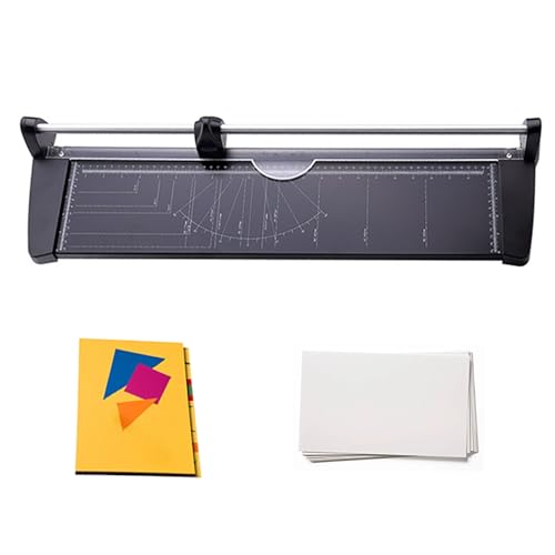 Manueller A2-Papierschneider, Rollenschneider mit transparentem Lineal, Büroschneider mit Metallsockel, tragbarer Guillotine-Schneideschneider für geraden Schnitt (10 Blatt), Bastelwerkzeug von ANGDI