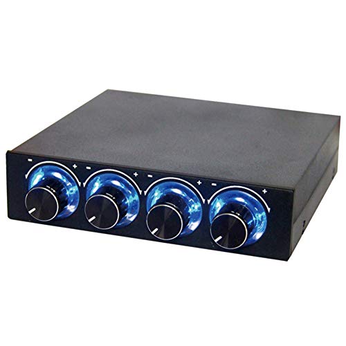 ANGGREK 4-Kanal-Computerlüfter-Geschwindigkeits- und Temperaturregler mit Blauer LED, Reduziert Hitze, Verwaltet 4 Lüfter, Leiser Betrieb von ANGGREK