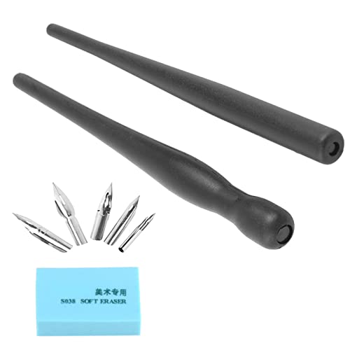ANGGREK Bequemer Griff, 5 Nibs, für Comic -Künstler, Edelstahl, Tintenströmung, Präzisionshandwerkskunst, Bastel- und Design Kit mit 2 Stifthaltern ANGGREK Bequemer Griff, 5 Nibs, für Comic -Künstler, Edelstahl, Tintenströmung, Präzisionshandwerkskunst, Bastel- und Design Kit mit 2 Stifthaltern von ANGGREK