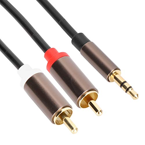 ANGGREK Line Lautsprecherkabel 2-in-1 3,5-mm-Stecker auf 2RCA-Kabel, Kupferleiter, Gehäuse aus Aluminiumlegierung, Kompatibel mit Mobiltelefonen, Tablets, Laptops, Musik-Playern und (3 m von ANGGREK