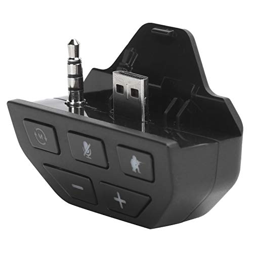 ANGGREK Stereo -Headset -Adapter für Einen Controller mit 3,5 mm Audiobuchse, Stecker und Spiel, Bequem zu Bedienen, Qualitätssicherung. Chat Setup, Mehrere Modi (Black) von ANGGREK