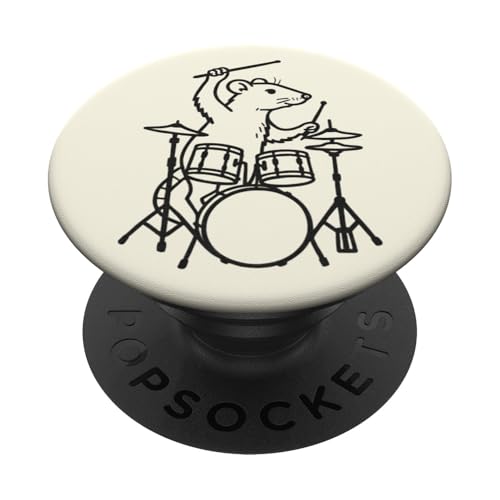 Lustige Ratte Drummer Drumming Drums Musikliebhaber Jungen Mädchen PopSockets Klebender PopGrip Lustige Ratte Drummer Drumming Drums Musikliebhaber Jungen Mädchen PopSockets Klebender PopGrip von ANIMALDRUMSNROLL