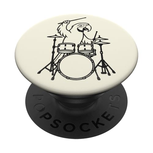 Lustiger Ara-Schlagzeuger, Schlagzeug, Musikliebhaber, Jungen und Mädchen PopSockets Klebender PopGrip Lustiger Ara-Schlagzeuger, Schlagzeug, Musikliebhaber, Jungen und Mädchen PopSockets Klebender PopGrip von ANIMALDRUMSNROLL