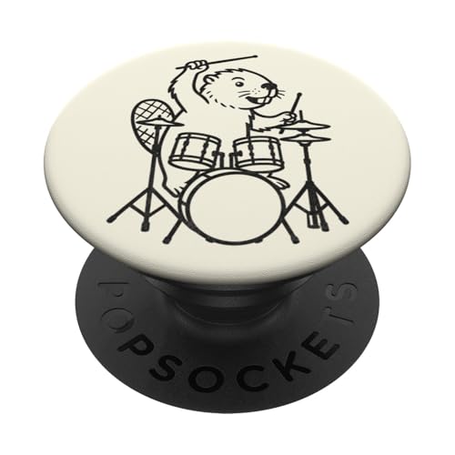 Lustiger Biber Schlagzeuger Drumming Drums Musikliebhaber Jungen Mädchen PopSockets Klebender PopGrip Lustiger Biber Schlagzeuger Drumming Drums Musikliebhaber Jungen Mädchen PopSockets Klebender PopGrip von ANIMALDRUMSNROLL