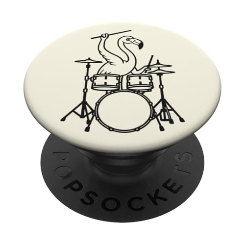 Lustiger Flamingo-Schlagzeuger, Schlagzeuger, Musikliebhaber, Jungen und Mädchen PopSockets Klebender PopGrip Lustiger Flamingo-Schlagzeuger, Schlagzeuger, Musikliebhaber, Jungen und Mädchen PopSockets Klebender PopGrip von ANIMALDRUMSNROLL