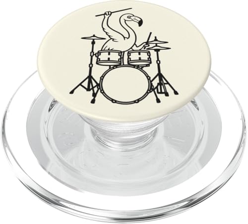 Lustiger Flamingo-Schlagzeuger, Schlagzeuger, Musikliebhaber, Jungen und Mädchen PopSockets PopGrip für MagSafe von ANIMALDRUMSNROLL