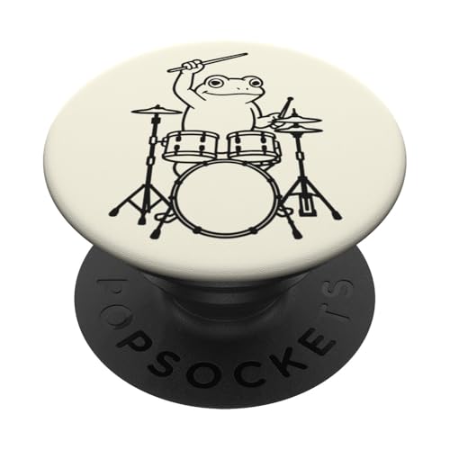 Lustiger Frosch, Schlagzeuger, Schlagzeug, Musikliebhaber, Jungen und Mädchen PopSockets Klebender PopGrip Lustiger Frosch, Schlagzeuger, Schlagzeug, Musikliebhaber, Jungen und Mädchen PopSockets Klebender PopGrip von ANIMALDRUMSNROLL