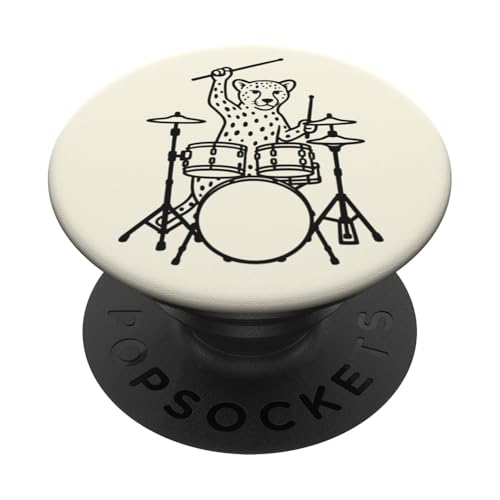 Lustiger Geparden-Drummer, Schlagzeug, Musikliebhaber, Jungen und Mädchen PopSockets Klebender PopGrip Lustiger Geparden-Drummer, Schlagzeug, Musikliebhaber, Jungen und Mädchen PopSockets Klebender PopGrip von ANIMALDRUMSNROLL