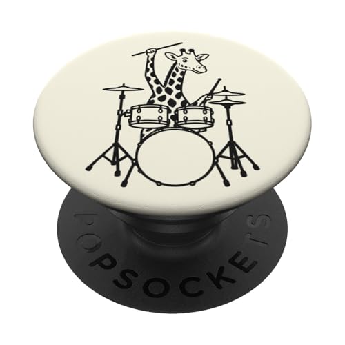 Lustiger Giraffen-Schlagzeuger, Schlagzeuger, Musikliebhaber, Jungen und Mädchen PopSockets Klebender PopGrip Lustiger Giraffen-Schlagzeuger, Schlagzeuger, Musikliebhaber, Jungen und Mädchen PopSockets Klebender PopGrip von ANIMALDRUMSNROLL