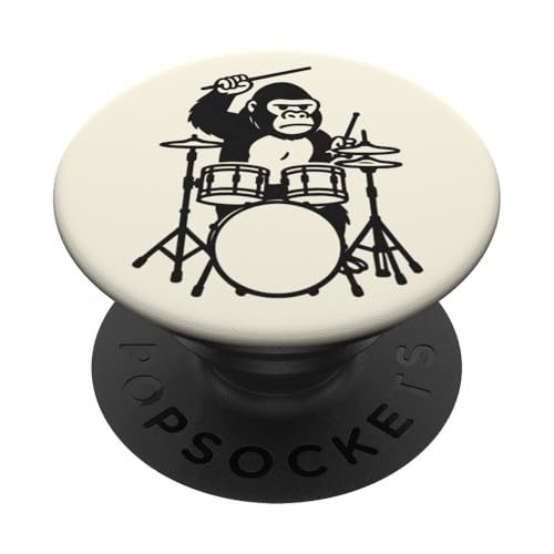Lustiger Gorilla-Drummer, Schlagzeug, Musikliebhaber, Jungen und Mädchen PopSockets Klebender PopGrip Lustiger Gorilla-Drummer, Schlagzeug, Musikliebhaber, Jungen und Mädchen PopSockets Klebender PopGrip von ANIMALDRUMSNROLL