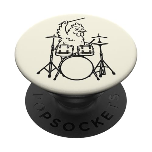 Lustiger Hühnchen-Drummer, Schlagzeug, Musikliebhaber, Jungen und Mädchen PopSockets Klebender PopGrip Lustiger Hühnchen-Drummer, Schlagzeug, Musikliebhaber, Jungen und Mädchen PopSockets Klebender PopGrip von ANIMALDRUMSNROLL