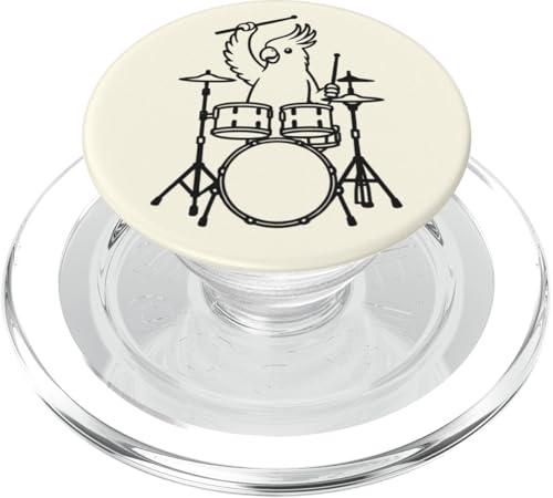 Lustiger Kakadu-Schlagzeuger, Schlagzeug, Musikliebhaber, Jungen und Mädchen PopSockets PopGrip für MagSafe von ANIMALDRUMSNROLL