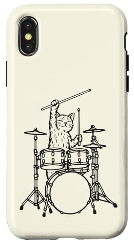 Lustiger Katzen-Schlagzeuger, Schlagzeug, Musikliebhaber, Mama, Papa Hülle für iPhone X/XS Lustiger Katzen-Schlagzeuger, Schlagzeug, Musikliebhaber, Mama, Papa Hülle für iPhone X/XS von ANIMALDRUMSNROLL