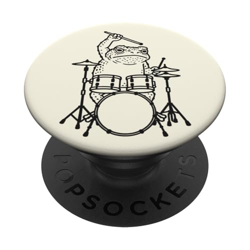 Lustiger Kröten-Drummer, Schlagzeug, Musikliebhaber, Jungen und Mädchen PopSockets Klebender PopGrip Lustiger Kröten-Drummer, Schlagzeug, Musikliebhaber, Jungen und Mädchen PopSockets Klebender PopGrip von ANIMALDRUMSNROLL