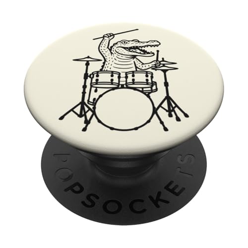 Lustiger Krokodil-Schlagzeuger, Schlagzeug, Musikliebhaber, Jungen und Mädchen PopSockets Klebender PopGrip Lustiger Krokodil-Schlagzeuger, Schlagzeug, Musikliebhaber, Jungen und Mädchen PopSockets Klebender PopGrip von ANIMALDRUMSNROLL