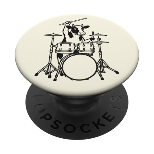 Lustiger Kuh Schlagzeuger Drumming Drums Musikliebhaber Jungen Mädchen PopSockets Klebender PopGrip Lustiger Kuh Schlagzeuger Drumming Drums Musikliebhaber Jungen Mädchen PopSockets Klebender PopGrip von ANIMALDRUMSNROLL