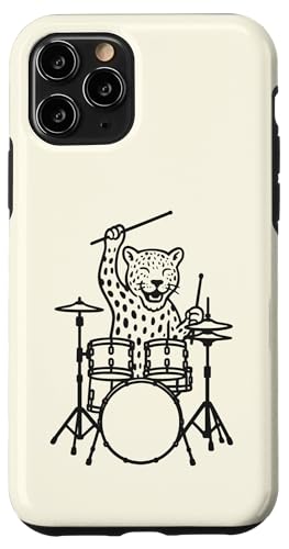 Lustiger Leopard-Schlagzeuger, Schlagzeug, Musikliebhaber, Jungen und Mädchen Hülle für iPhone 11 Pro von ANIMALDRUMSNROLL