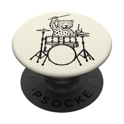 Lustiger Leopard-Schlagzeuger, Schlagzeug, Musikliebhaber, Jungen und Mädchen PopSockets Klebender PopGrip Lustiger Leopard-Schlagzeuger, Schlagzeug, Musikliebhaber, Jungen und Mädchen PopSockets Klebender PopGrip von ANIMALDRUMSNROLL