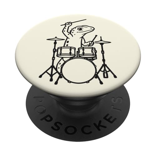 Lustiger Lizard-Schlagzeuger, Schlagzeuger, Musikliebhaber, Jungen und Mädchen PopSockets Klebender PopGrip Lustiger Lizard-Schlagzeuger, Schlagzeuger, Musikliebhaber, Jungen und Mädchen PopSockets Klebender PopGrip von ANIMALDRUMSNROLL
