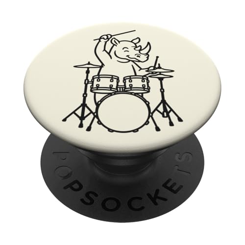 Lustiger Nashorn-Drummer, Schlagzeug, Musikliebhaber, Jungen und Mädchen PopSockets Klebender PopGrip Lustiger Nashorn-Drummer, Schlagzeug, Musikliebhaber, Jungen und Mädchen PopSockets Klebender PopGrip von ANIMALDRUMSNROLL