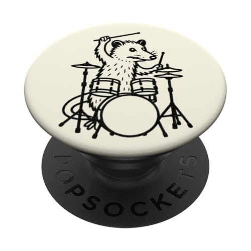 Lustiger Opossum-Schlagzeuger, Schlagzeug, Musikliebhaber, Jungen und Mädchen PopSockets Klebender PopGrip Lustiger Opossum-Schlagzeuger, Schlagzeug, Musikliebhaber, Jungen und Mädchen PopSockets Klebender PopGrip von ANIMALDRUMSNROLL