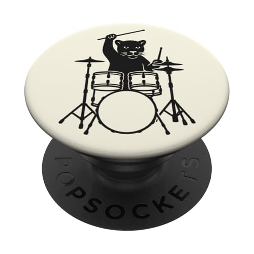 Lustiger Panther-Schlagzeuger, Schlagzeug, Musikliebhaber, Jungen und Mädchen PopSockets Klebender PopGrip Lustiger Panther-Schlagzeuger, Schlagzeug, Musikliebhaber, Jungen und Mädchen PopSockets Klebender PopGrip von ANIMALDRUMSNROLL