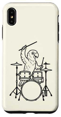 Lustiger Papagei, Schlagzeuger, Schlagzeug, Musikliebhaber, Jungen und Mädchen Hülle für iPhone XS Max von ANIMALDRUMSNROLL