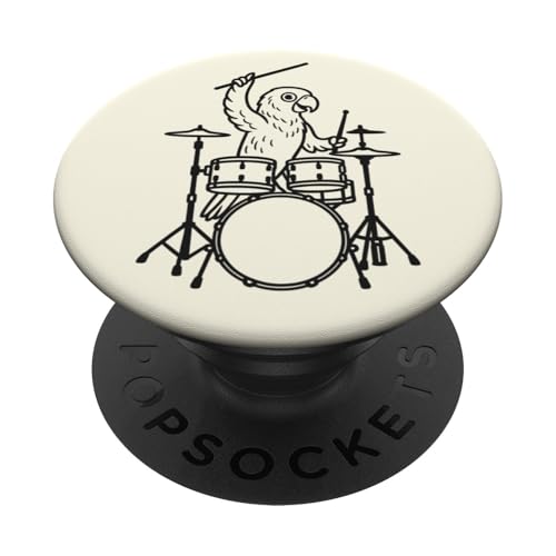 Lustiger Papagei, Schlagzeuger, Schlagzeug, Musikliebhaber, Jungen und Mädchen PopSockets Klebender PopGrip Lustiger Papagei, Schlagzeuger, Schlagzeug, Musikliebhaber, Jungen und Mädchen PopSockets Klebender PopGrip von ANIMALDRUMSNROLL