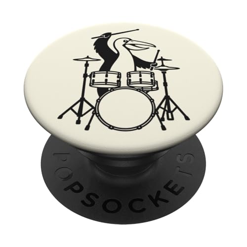 Lustiger Pelikan-Schlagzeuger, Schlagzeuger, Musikliebhaber, Jungen und Mädchen PopSockets Klebender PopGrip Lustiger Pelikan-Schlagzeuger, Schlagzeuger, Musikliebhaber, Jungen und Mädchen PopSockets Klebender PopGrip von ANIMALDRUMSNROLL