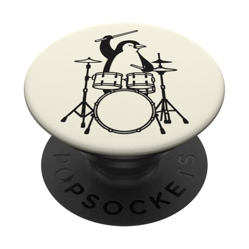 Lustiger Pinguin-Schlagzeuger, Schlagzeug, Musikliebhaber, Jungen und Mädchen PopSockets Klebender PopGrip Lustiger Pinguin-Schlagzeuger, Schlagzeug, Musikliebhaber, Jungen und Mädchen PopSockets Klebender PopGrip von ANIMALDRUMSNROLL