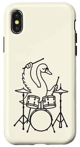 Lustiger Schwan, Schlagzeuger, Schlagzeug, Musikliebhaber, Jungen und Mädchen Hülle für iPhone X/XS Lustiger Schwan, Schlagzeuger, Schlagzeug, Musikliebhaber, Jungen und Mädchen Hülle für iPhone X/XS von ANIMALDRUMSNROLL