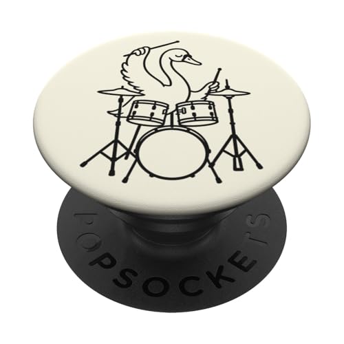 Lustiger Schwan, Schlagzeuger, Schlagzeug, Musikliebhaber, Jungen und Mädchen PopSockets Klebender PopGrip Lustiger Schwan, Schlagzeuger, Schlagzeug, Musikliebhaber, Jungen und Mädchen PopSockets Klebender PopGrip von ANIMALDRUMSNROLL