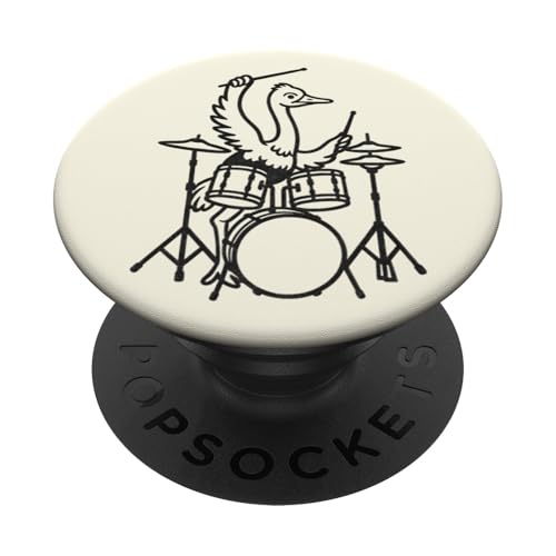 Lustiger Strauß-Schlagzeuger, Schlagzeug, Musikliebhaber, Jungen und Mädchen PopSockets Klebender PopGrip Lustiger Strauß-Schlagzeuger, Schlagzeug, Musikliebhaber, Jungen und Mädchen PopSockets Klebender PopGrip von ANIMALDRUMSNROLL