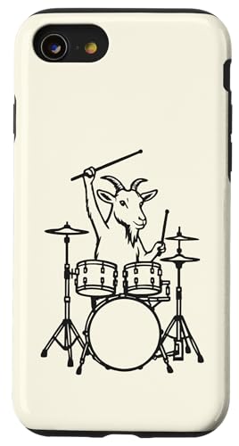 Lustiger Ziegenschlagzeuger, Schlagzeuger, Schlagzeug, Musikliebhaber, Jungen und Mädchen Hülle für iPhone SE (2020) / 7 / 8 von ANIMALDRUMSNROLL