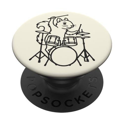 Lustiges Eichhörnchen, Schlagzeuger, Schlagzeug, Musikliebhaber, Jungen und Mädchen PopSockets Klebender PopGrip Lustiges Eichhörnchen, Schlagzeuger, Schlagzeug, Musikliebhaber, Jungen und Mädchen PopSockets Klebender PopGrip von ANIMALDRUMSNROLL