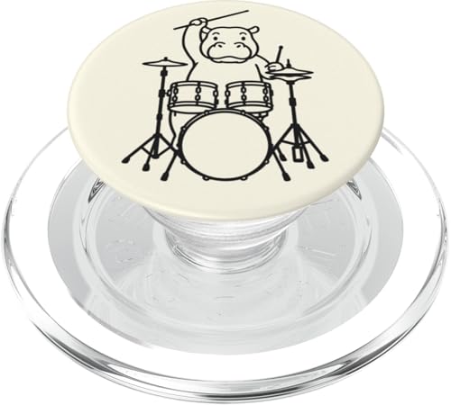 Lustiges Nilpferd Schlagzeuger Drumming Musikliebhaber Jungen Mädchen PopSockets PopGrip für MagSafe Lustiges Nilpferd Schlagzeuger Drumming Musikliebhaber Jungen Mädchen PopSockets PopGrip für MagSafe von ANIMALDRUMSNROLL
