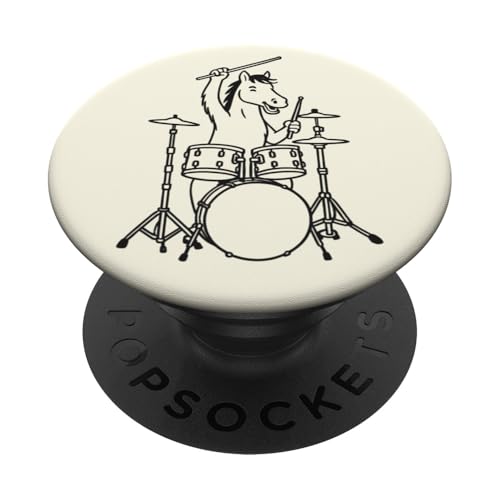 Lustiges Pferd, Schlagzeuger, Schlagzeug, Musikliebhaber, Jungen und Mädchen PopSockets Klebender PopGrip Lustiges Pferd, Schlagzeuger, Schlagzeug, Musikliebhaber, Jungen und Mädchen PopSockets Klebender PopGrip von ANIMALDRUMSNROLL