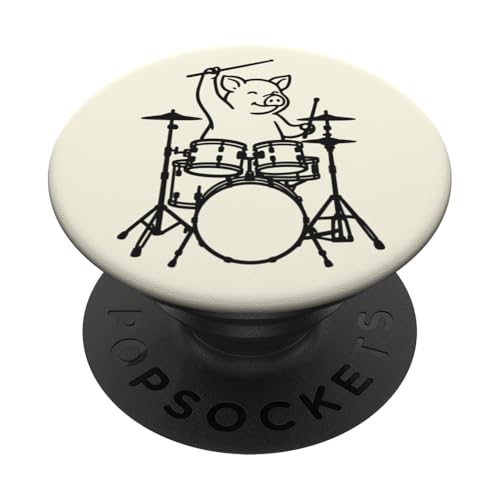 Lustiges Schwein, Schlagzeuger, Schlagzeug, Musikliebhaber, Jungen und Mädchen PopSockets Klebender PopGrip Lustiges Schwein, Schlagzeuger, Schlagzeug, Musikliebhaber, Jungen und Mädchen PopSockets Klebender PopGrip von ANIMALDRUMSNROLL