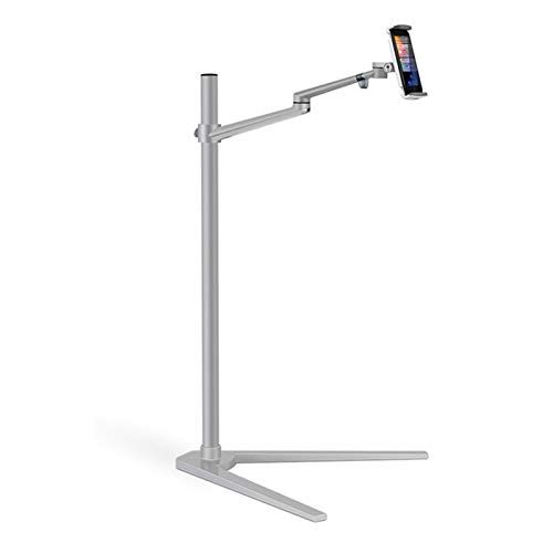 ANJIUHUI Verstellbarer Tablet-Ständer, Metallsockel-Halterung, kompatibel mit 4-14 Zoll Smartphone-Tablet-Bodenständer von ANJIUHUI