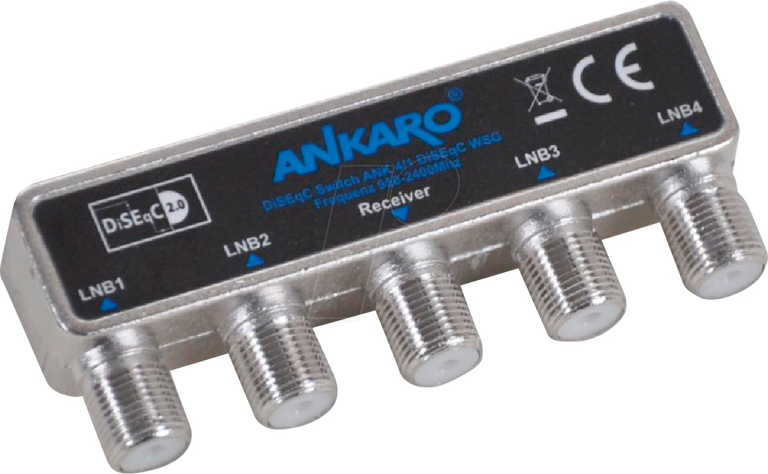 ANK 4/1 WSG - DiSEqC Schalter, V2.0 Umschalter, für 4 LNB von ANKARO