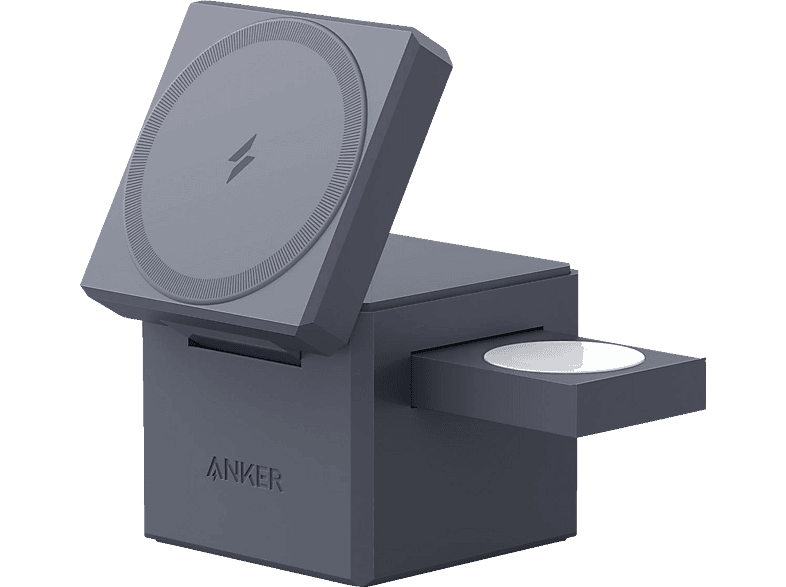 ANKER 3-in-1 Ladwürfel mit MagSafe Magnetisches kabelloses Ladegerät Universal, Grau ANKER 3-in-1 Ladwürfel mit MagSafe Magnetisches kabelloses Ladegerät Universal, Grau von ANKER