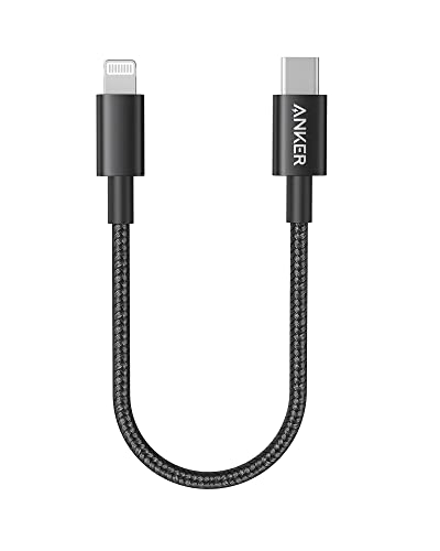 Anker USB C Lightning Kabel, 331 USB C auf Lightning Ladekabel 30cm, MFi zertifiziert, New Nylon Schnellladekabel für iPhone 14/13/12/11 Serie Unterstützt Power Delivery (Schwarz) von Anker