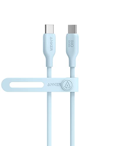 ANKER 543 USB C auf USB C Kabel (240W, 90cm), USB 2.0 Bio-Kabel, Kompatibel mit iPhone 15/15Pro/15Plus/15ProMax, MacBook Pro 2020, iPad Pro 2020, iPad Air 4, Samsung Galaxy S23, und mehr (Wolkengrau) von ANKER