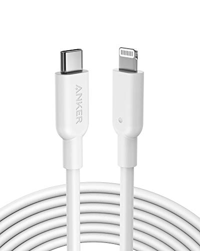 Anker Powerline II USB C Lightning Kabel, USB C auf Lightning Ladekabel 300cm MFi-Zertifiziert, Schnellladekabel für iPhone 14/13/12/11 Serie, für Typ-C Ladegeräte, Unterstützt Power Delivery (Weiß) von Anker