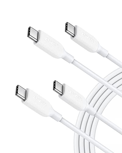 ANKER PowerLine III USB-C auf USB-C Ladekabel, 100W Typ-C Kabel 2.0, Blitzschnelles Aufladen mit PD, für MacBook Pro 2020, iPad Pro 2020, Galaxy S10 S9 S8 Plus, Pixel, Switch, LG und mehr(2xWeiß) von ANKER