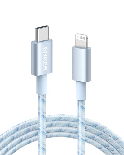 Anker USB C Lightning Kabel, 331 USB C auf Lightning Ladekabel 180cm, MFi zertifiziert, New Nylon Schnellladekabel für iPhone 14/13/12/11 Serie Unterstützt Power Delivery (Blau) von Anker