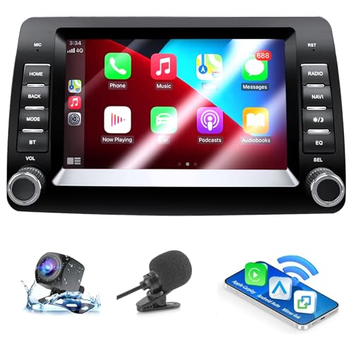 ANKEWAY Autoradio für FIAT Panda 169 (2003-2012) mit Android Auto und CarPlay Wireless, RDS Car Radio Android Stereo [2G+32G] mit Rückfahrkamera/Mikrofon/CANbus Box/USB-Anschluss/App Store von ANKEWAY