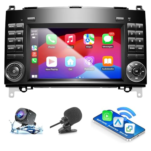 ANKEWAY Autoradio für Mercedes-Benz Classe A W169/B W245/Viano Vito W639 mit Android Auto und Wireless CarPlay, RDS Car Radio Android Stereo [2G+32G] mit Rückfahrkamera/Mikrofon/Canbus-Box/App Store/ von ANKEWAY